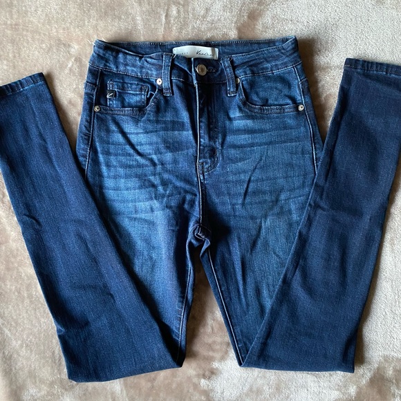High Rise Kancan Dark Wash Skinny Ankle. Size 25. Regular length (30” inseam). - Picture 3 of 6